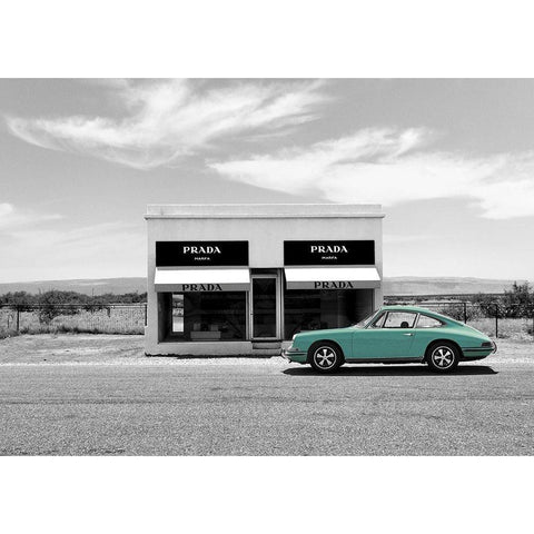 Marfa-Texas (BW) Black Modern Wood Framed Art Print by Lauren, Julian