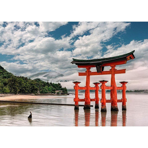 Itsukushima Shrine-Hiroshima-Japan  Gold Ornate Wood Framed Art Print with Double Matting by Pangea Images