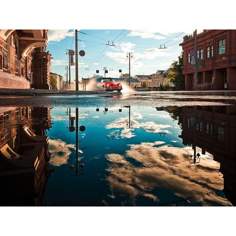 After the Rain Black Modern Wood Framed Art Print with Double Matting by Gasoline Images