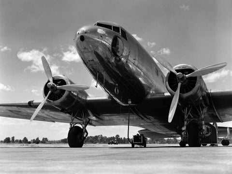 1940s Passenger Airplane White Modern Wood Framed Art Print with Double Matting by Armstrong Roberts, H.