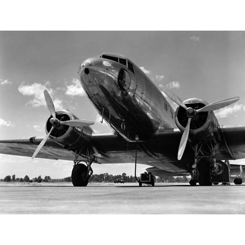 1940s Passenger Airplane Black Modern Wood Framed Art Print with Double Matting by Armstrong Roberts, H.