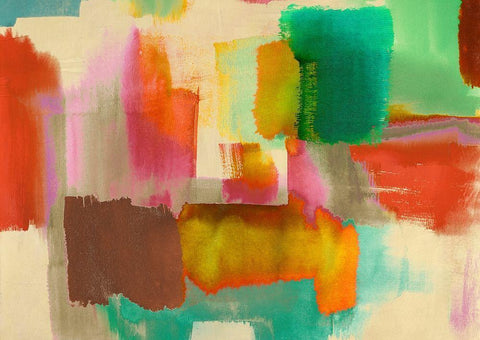 Colorful Sensations White Modern Wood Framed Art Print with Double Matting by Rivieri, Asia