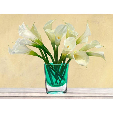 White Callas in a Glass Vase Black Modern Wood Framed Art Print with Double Matting by Antinori, Andrea