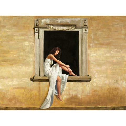 Italian Afternoon Gold Ornate Wood Framed Art Print with Double Matting by Benson, Pierre
