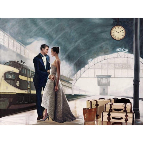 Love Journey Black Modern Wood Framed Art Print with Double Matting by Benson, Pierre