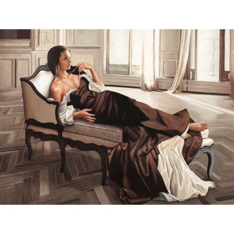 Appassionata Black Modern Wood Framed Art Print with Double Matting by Benson, Pierre