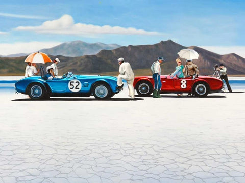 Bonneville Salt Plains - detail White Modern Wood Framed Art Print with Double Matting by Benson, Pierre