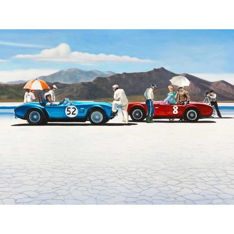 Bonneville Salt Plains - detail White Modern Wood Framed Art Print by Benson, Pierre