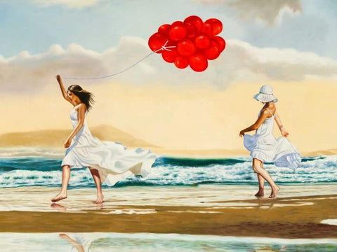 Collecting waves - detail White Modern Wood Framed Art Print with Double Matting by Benson, Pierre