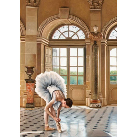 In the Grand Palace I - detail White Modern Wood Framed Art Print by Benson, Pierre