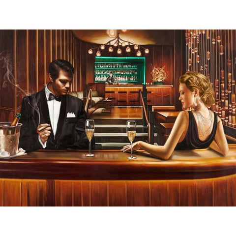 A Grand Night Out Black Modern Wood Framed Art Print by Benson, Pierre