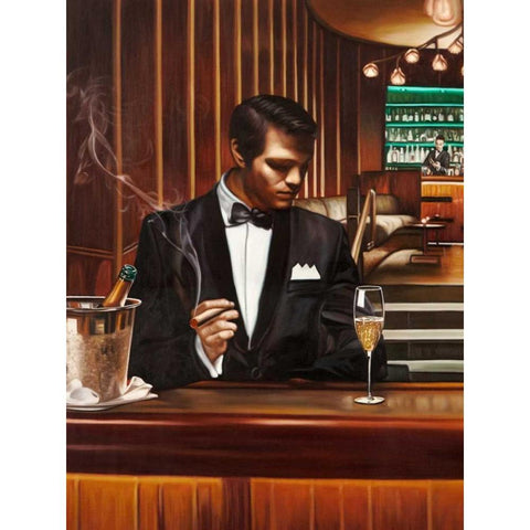 Night Out I Black Modern Wood Framed Art Print by Benson, Pierre