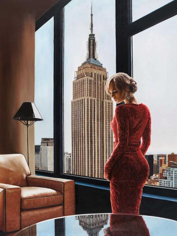 Interior in NYC White Modern Wood Framed Art Print with Double Matting by Benson, Pierre