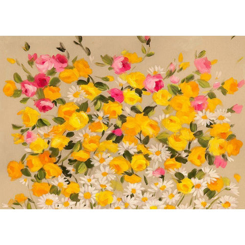 Festa dei Fiori I White Modern Wood Framed Art Print by Borgese, Anna