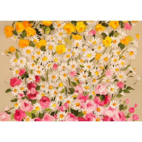 Festa dei Fiori II Black Modern Wood Framed Art Print with Double Matting by Borgese, Anna