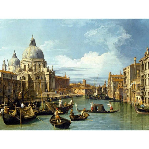 The Entrance to the Grand Canal Venice White Modern Wood Framed Art Print by Canaletto