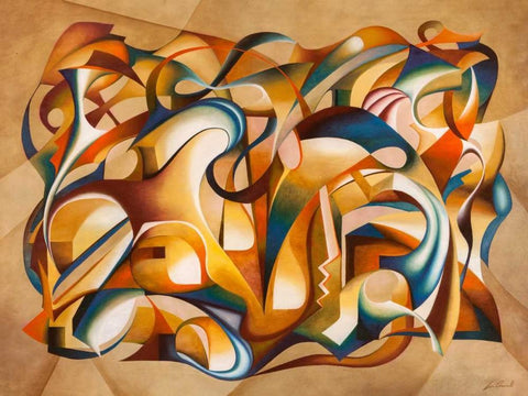 Open Your Mind White Modern Wood Framed Art Print with Double Matting by Ceccarelli, Laura