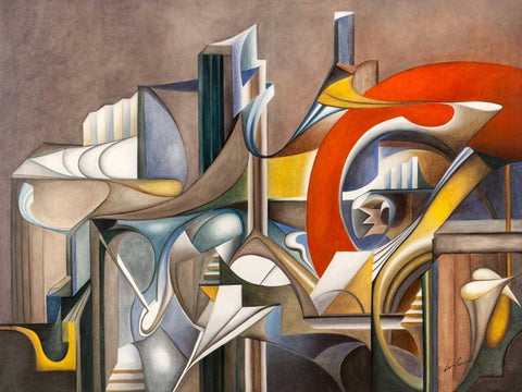 Tramonto White Modern Wood Framed Art Print with Double Matting by Ceccarelli, Laura