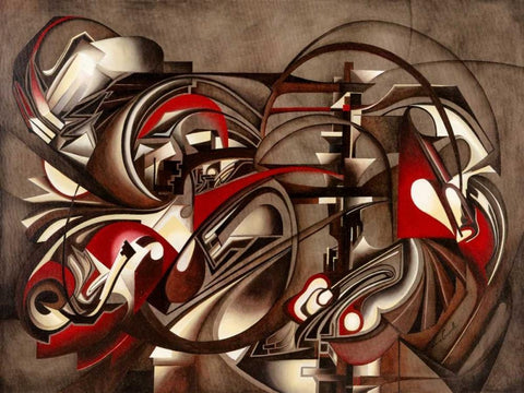 Transmission White Modern Wood Framed Art Print with Double Matting by Ceccarelli, Laura