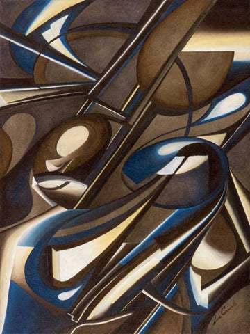 Due di due White Modern Wood Framed Art Print with Double Matting by Ceccarelli, Laura