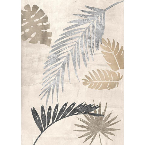 Palm Leaves Silver III White Modern Wood Framed Art Print by Grant, Eve C.