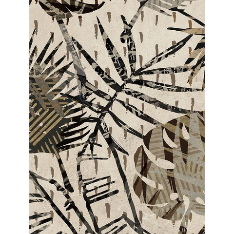 Grey Palms Panel II White Modern Wood Framed Art Print by Grant, Eve C.