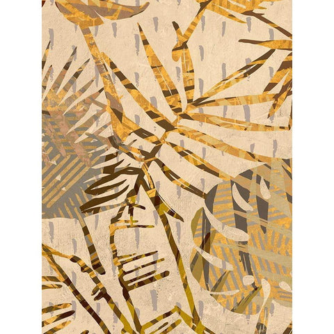 Golden Palms Panel II White Modern Wood Framed Art Print by Grant, Eve C.