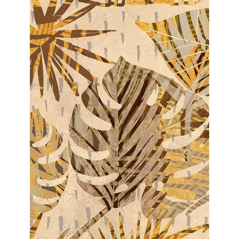 Golden Palms Panel III Gold Ornate Wood Framed Art Print with Double Matting by Grant, Eve C.