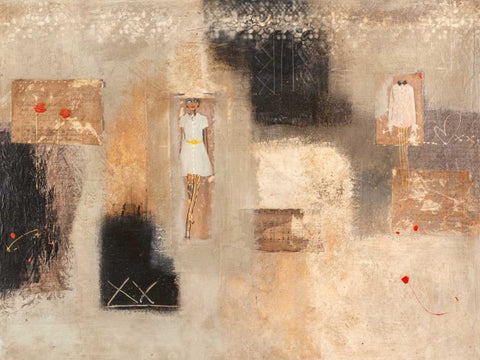 Caress Black Ornate Wood Framed Art Print with Double Matting by Simoncelli, Charaka