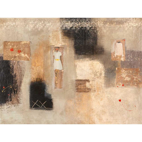 Caress Black Modern Wood Framed Art Print by Simoncelli, Charaka