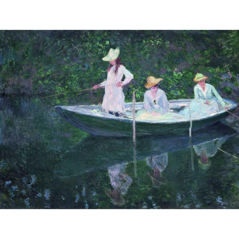En Norvegienne  Gold Ornate Wood Framed Art Print with Double Matting by Monet, Claude