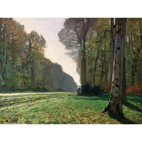 Le Pave de Chailly Gold Ornate Wood Framed Art Print with Double Matting by Monet, Claude