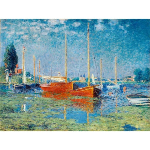 Argenteuil Black Modern Wood Framed Art Print with Double Matting by Monet, Claude