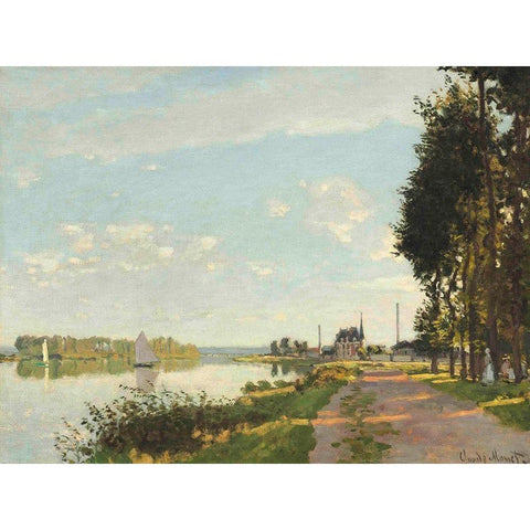 Argenteuil Black Modern Wood Framed Art Print with Double Matting by Monet, Claude