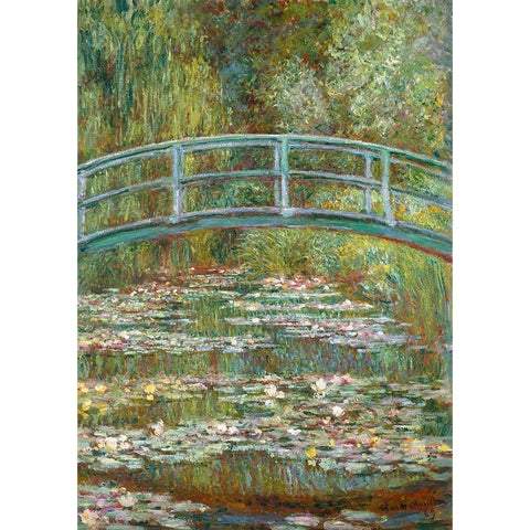 The Water-Lily Pond White Modern Wood Framed Art Print by Monet, Claude