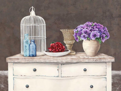 French Trumeau White Modern Wood Framed Art Print with Double Matting by Dellal, Remy