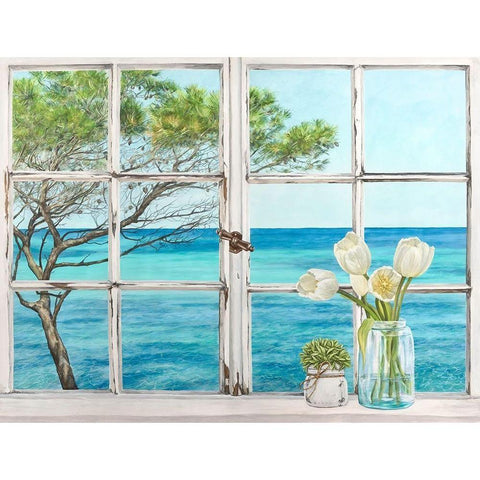 Mediterranee (detail) Black Modern Wood Framed Art Print with Double Matting by Dellal, Remy