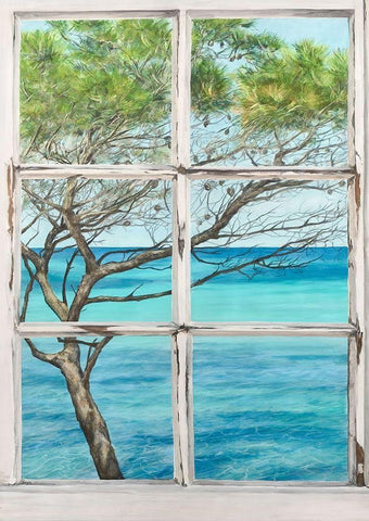 Mediterranee I Black Ornate Wood Framed Art Print with Double Matting by Remy, Dellal