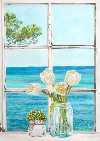 Mediterranee II Black Ornate Wood Framed Art Print with Double Matting by Remy, Dellal