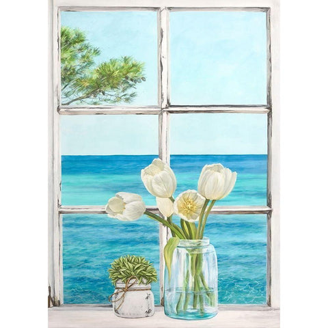 Mediterranee II White Modern Wood Framed Art Print by Remy, Dellal