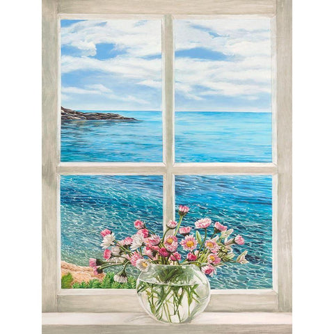 Baie mediterraneenne II Gold Ornate Wood Framed Art Print with Double Matting by Dellal, Remy