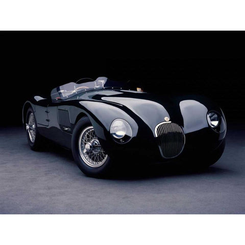 1951 Jaguar C-Type Black Modern Wood Framed Art Print by Heiny, Don