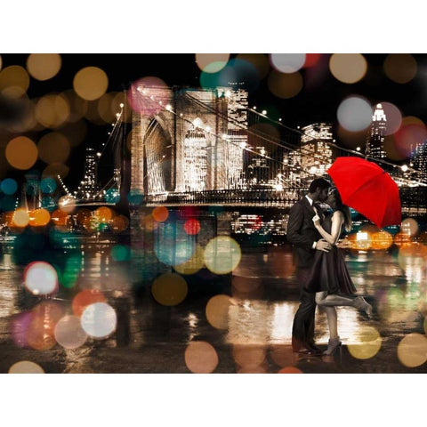A Kiss in the Night Gold Ornate Wood Framed Art Print with Double Matting by Loumer, Dianne