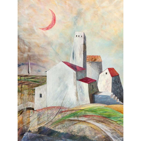 Vicoli misteriosi Black Modern Wood Framed Art Print with Double Matting by Larotonda, Donato