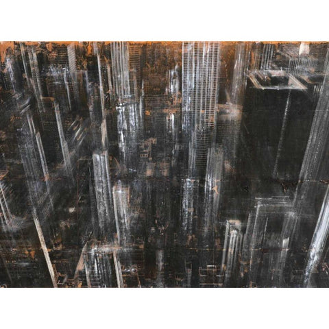 NYC Aerial 1 Black Modern Wood Framed Art Print with Double Matting by Moschetta, Dario