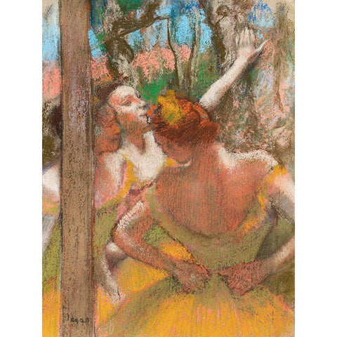 Dancers Gold Ornate Wood Framed Art Print with Double Matting by Degas, Edgar