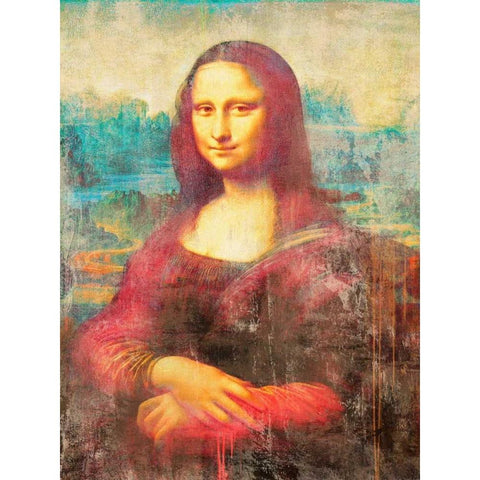 Mona Lisa 2.0 Black Modern Wood Framed Art Print by Chestier, Eric