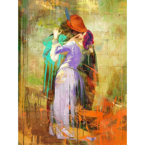 Hayezs Kiss 2.0 Black Modern Wood Framed Art Print by Chestier, Eric