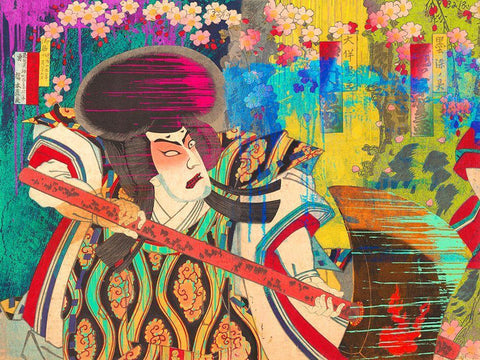 Hommage to Hashimoto Black Ornate Wood Framed Art Print with Double Matting by Chestier, Eric