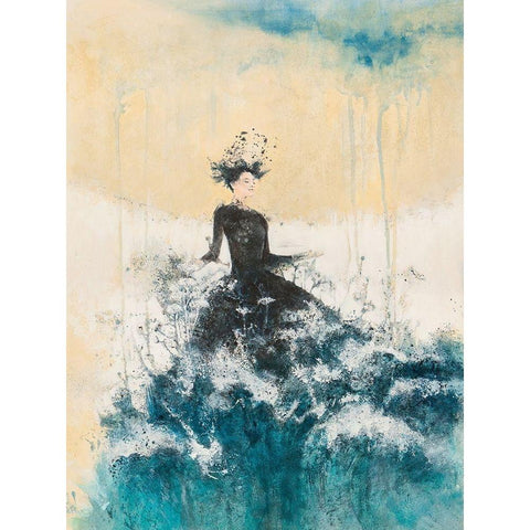Waves of Magic Black Modern Wood Framed Art Print with Double Matting by Pagnoni, Erica